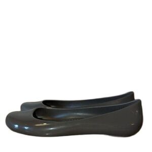 okaB Gray Taylor Shiny Ballet Flats Balletcore Comfort Casual Size 7 Made in USA